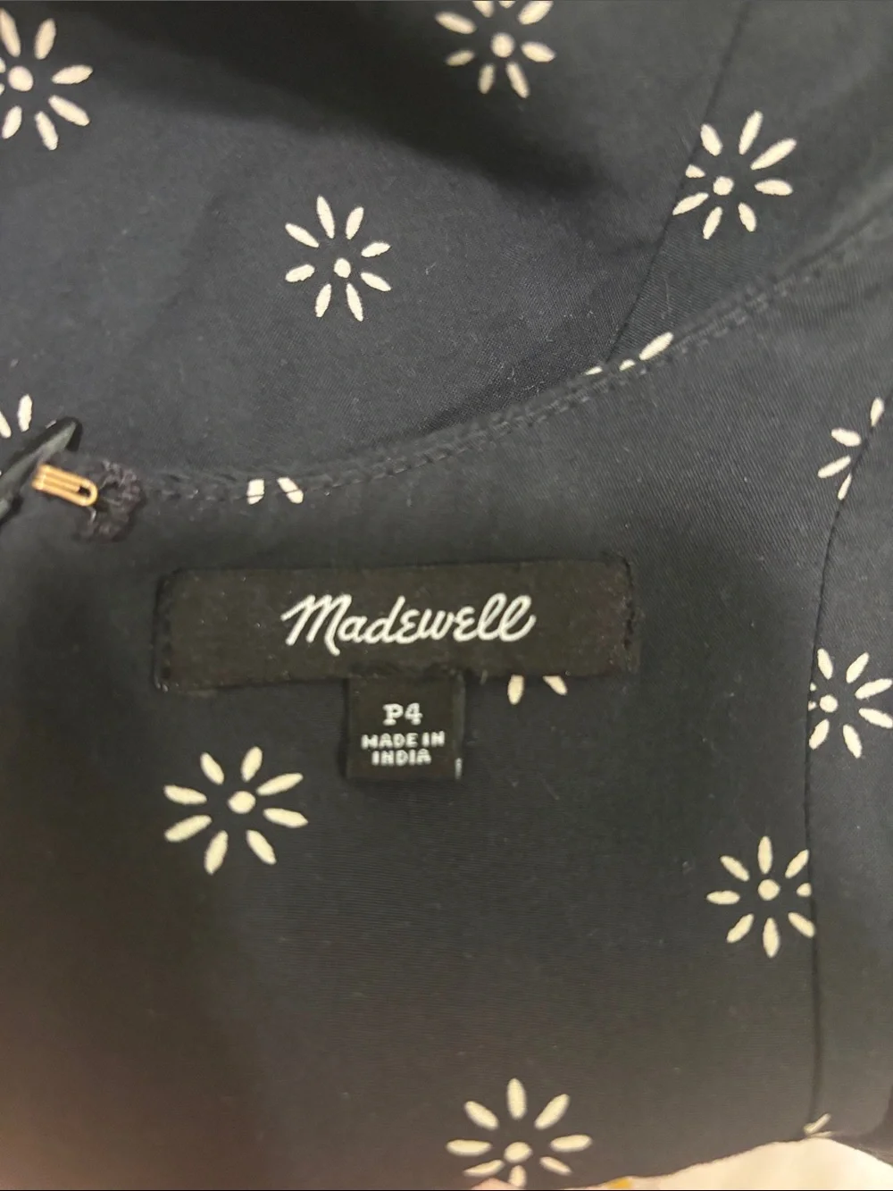 Madewell Black Midi Dress with White Polka Dots - Picture 4 of 6